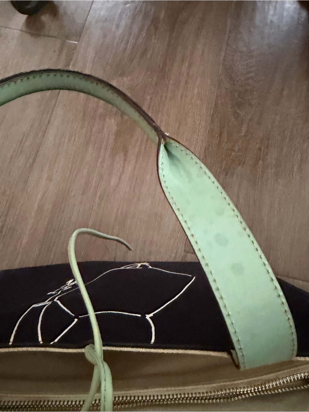 Kate Spade EUC Black Canvas Tote with Mint Handles - Women's Bag - Picture 4 of 10